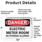 Signmission Electric Meter Room No Danger Sign, Vinyl Decal, 10in W x 7in L, 2PK OS-2PACK-DS-D-710-L-19336 - alternate 2